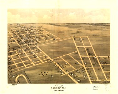 Bird's eye view of Brookfield, Linn Co., Missouri 1869. LOC 73693470