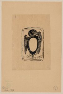 Bird crest or bookplate with opening for text or portrait LCCN2009630272
