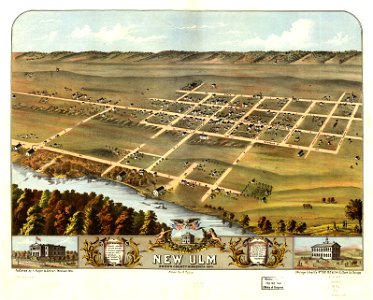 Bird's eye view of New Ulm, Brown County, Minnesota 1870. LOC 73693457