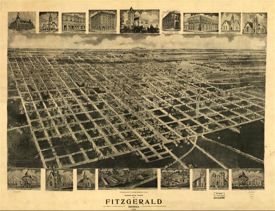 Bird's eye view of Fitzgerald, Georgia 1908. LOC 75693192