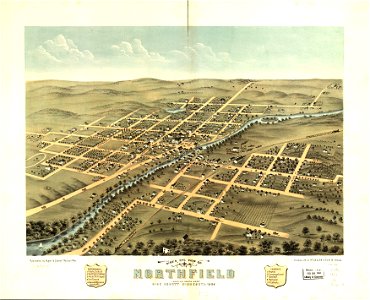 Bird's eye view of Northfield, Rice County, Minnesota 1869. LOC 73693459
