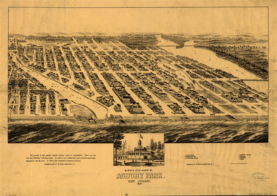 Bird's eye view of Asbury Park, New Jersey, 1881. LOC 82690622