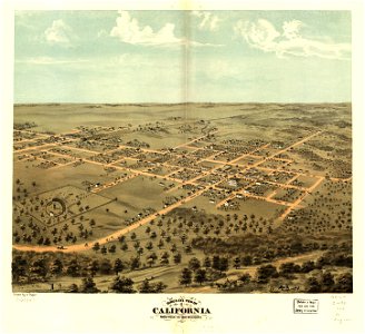 Bird's eye view of California, Moniteau Co., Missouri 1869. LOC 73693471