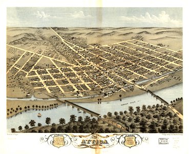 Bird's eye view of the city of Attica, Fountain County, Indiana 1869. LOC 73693378