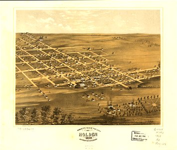 Bird's eye view of the city of Holden, Johnson Co., Missouri 1869. LOC 73693477
