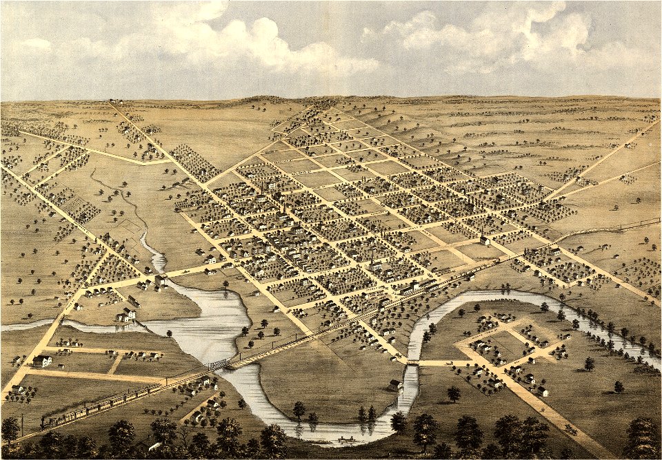 Bird's eye view of Columbus, Columbia Co., Wisconsin 1868. LOC 73694538