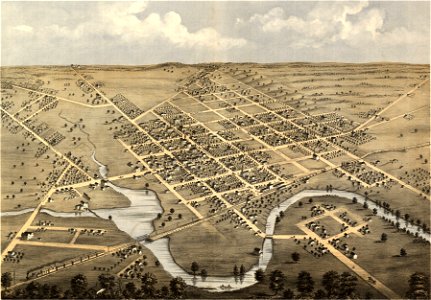 Bird's eye view of Columbus, Columbia Co., Wisconsin 1868. LOC 73694538