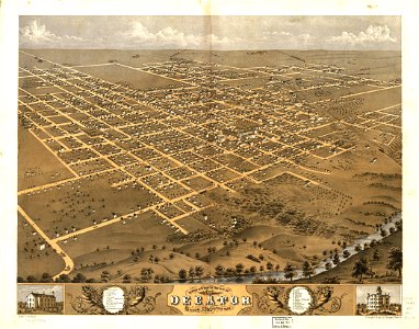 Bird's eye view of the city of Decatur, Macon Co., Illinois 1869. LOC 73693354