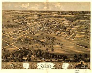 Bird's eye view of the city of Mexico, Audrian Co., Missouri 1869. LOC 73693484