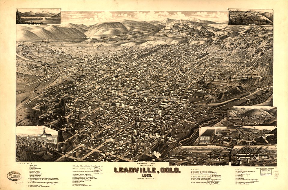 Bird's eye view of Leadville, Colo. 1882. LOC 75693140