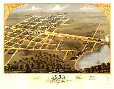 Bird's eye view of Loda, Iroquois Co., Illinois 1869. LOC 73693361