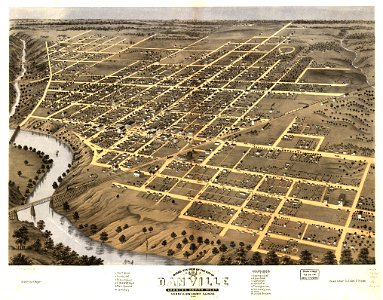 Bird's eye view of the city of Danville, Vermillion County, Illinois 1869. LOC 73693353