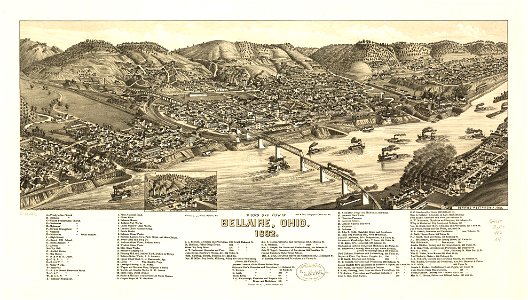 Bird's eye view of Bellaire, Ohio 1882. LOC 75694912