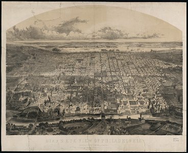 Bird's eye view of Philadelphia - J. Bachman (sic), del & lith. ; P.S. Duval & Sons, lith., Philadel. LCCN2003679940