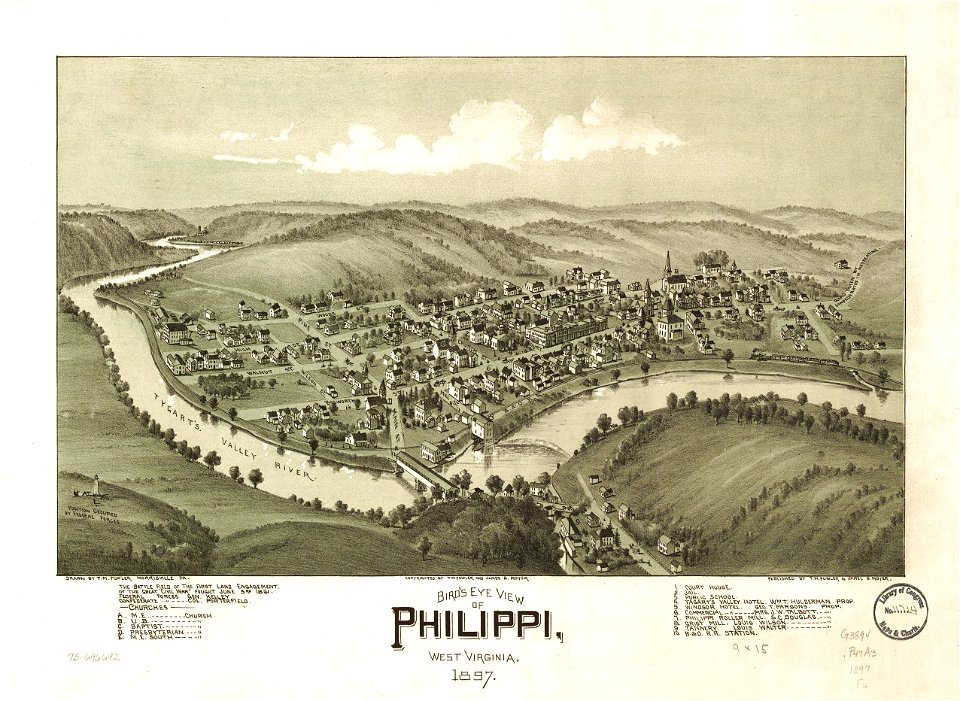 Bird's eye view of Philippi, West Virginia 1897. LOC 75696692