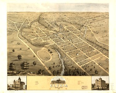 Bird's eye view of the town of Elyria, Lorain Co., Ohio 1868. LOC 73694509