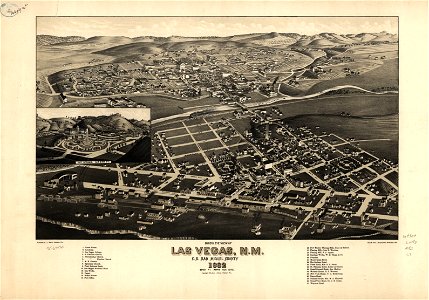 Bird's eye view of Las Vegas, N.M. c.s. San Miguel County 1882. LOC 75694741