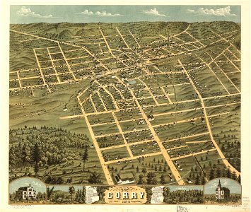 Bird's eye view of the city of Corry, Erie County, Pennsylvania 1870. LOC 73694522