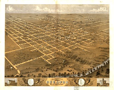 Bird's eye view of the city of Decatur, Macon Co., Illinois 1869. LOC 73693354
