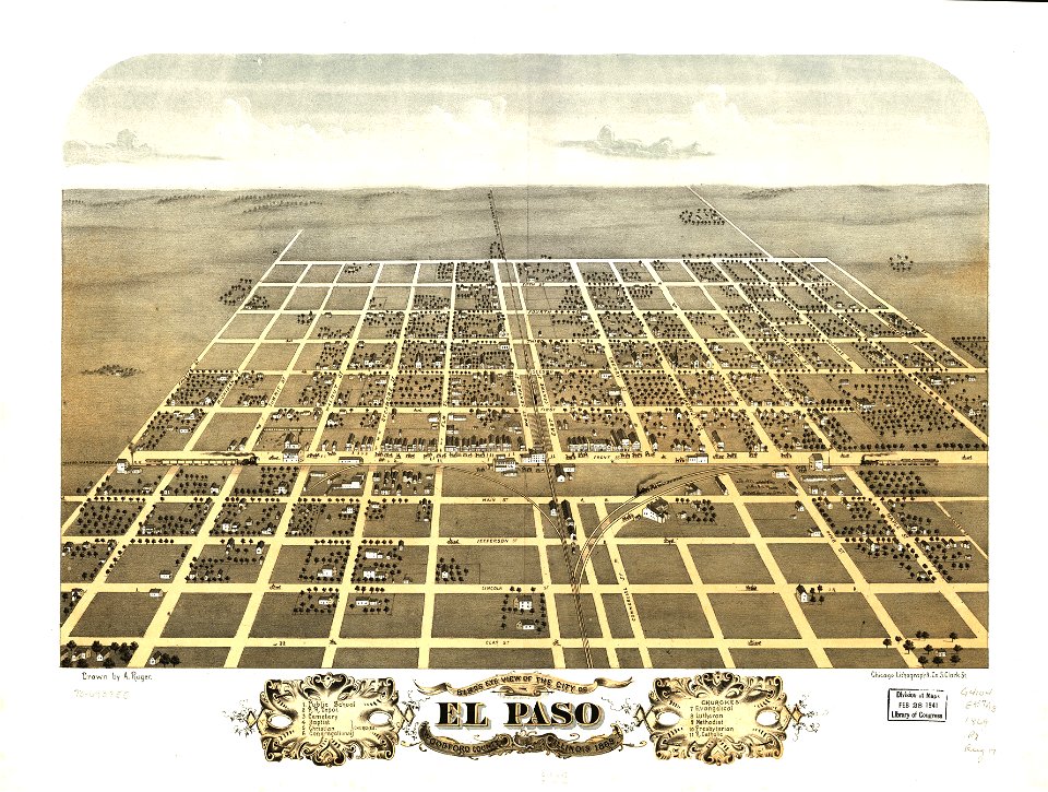 Bird's eye view of the city of El Paso, Woodford County, Illinois 1869. LOC 73693355