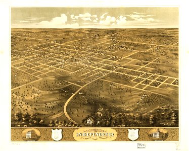 Bird's eye view of the city of Independence, Jackson Co., Missouri 1868. LOC 73693478