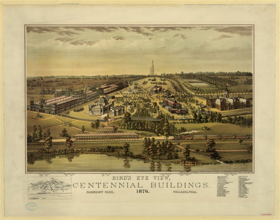 Bird's eye view, Centennial buildings, Fairmont Park, Philadelphia. 1876 LCCN93504545