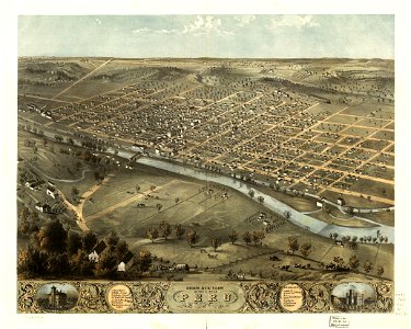 Bird's eye view of the city of Peru, Miami Co., Indiana 1868. LOC 73693386