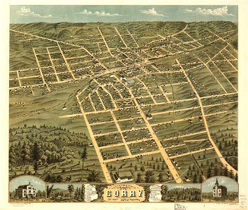 Bird's eye view of the city of Corry, Erie County, Pennsylvania 1870. LOC 73694522