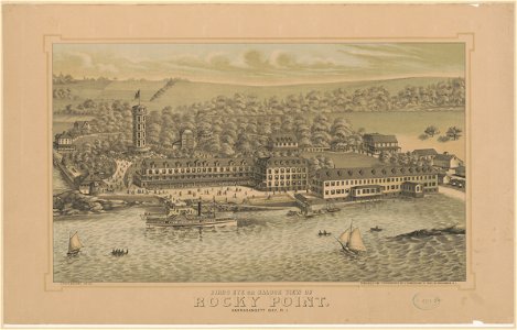 Birds eye or balloon view of Rocky Point. Narragansett Bay, R.I. LCCN2012649719