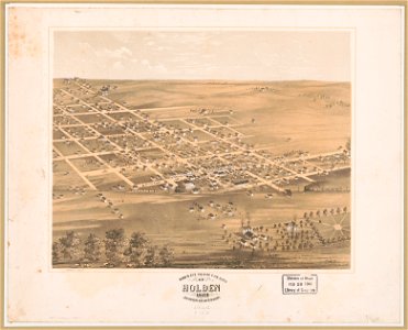 Bird's eye view of the city of Holden 1869 Johnson Co. Missouri LCCN2003680880