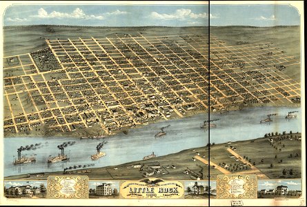 Bird's eye view of the city of Little Rock, the capitol of Arkansas 1871. LOC 73693338