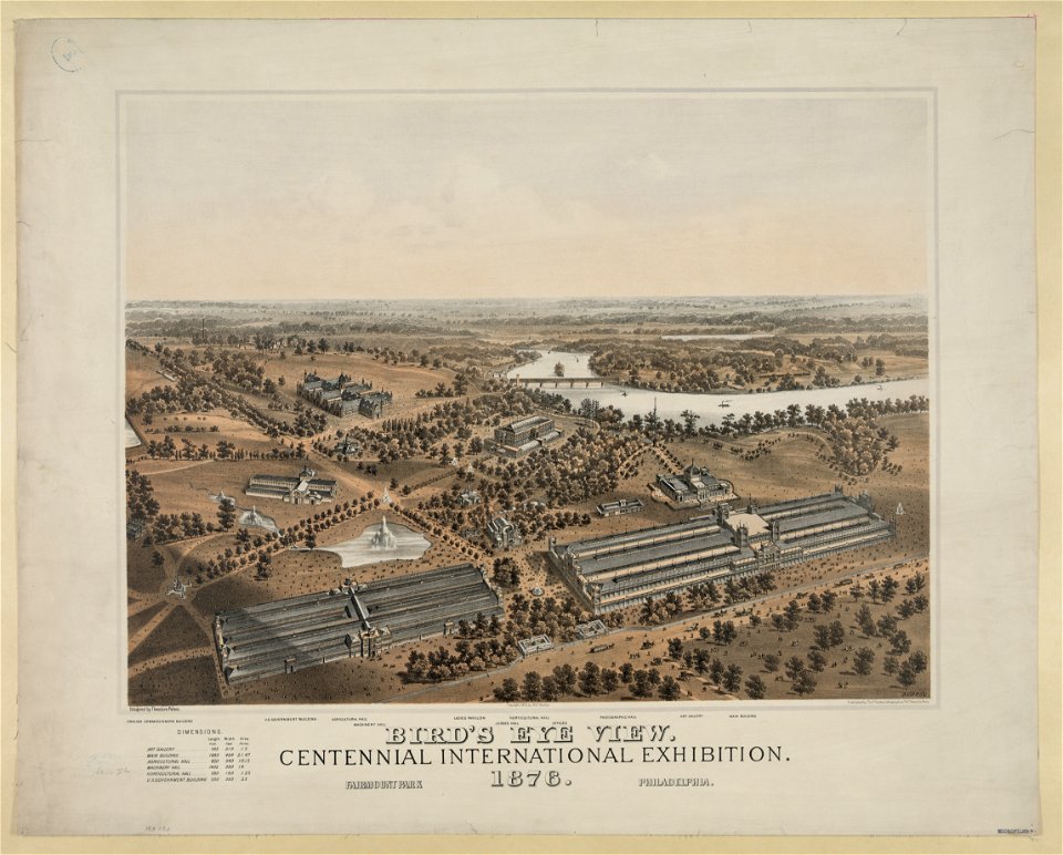 Bird's eye view. Centennial international exhibition. 1876 LCCN2004670335