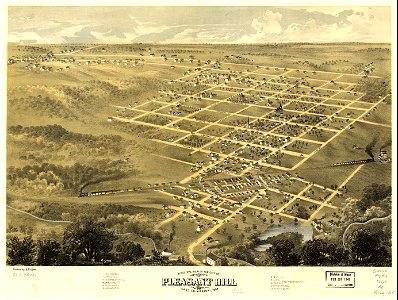 Bird's eye view of the city of Pleasant Hill, Cass Co., Missouri 1869. LOC 73693487