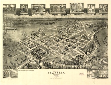 Birds eye view of Franklin, Southampton Co., Virginia 1907. LOC 75696641