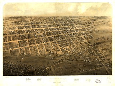 Birds eye view of the city of Marshall, Calhoun Co., Michigan. LOC 73693437