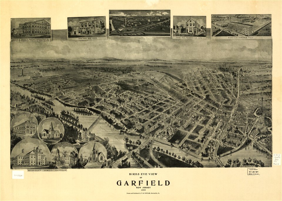 Birds eye view of Garfield, New Jersey 1909 LOC gm71005354