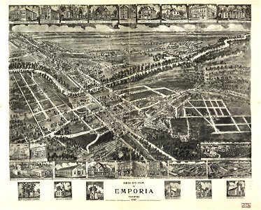 Birds eye view of Emporia, Virginia 1907. LOC 75696640
