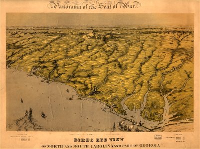 Birds eye view of North and South Carolina and part of Georgia. LOC 99447447
