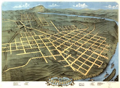 Birds eye view of the city of Chattanooga, Hamilton County, Tennessee 1871. LOC 73694525
