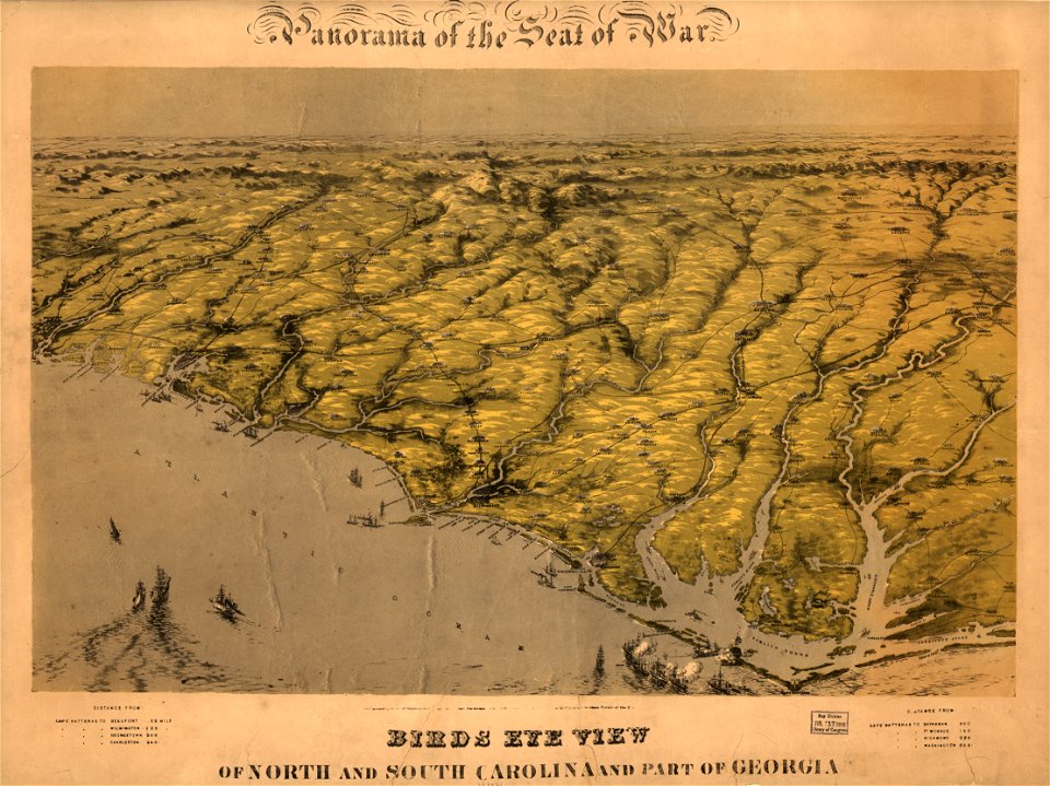 Birds eye view of North and South Carolina and part of Georgia. LOC 99447447