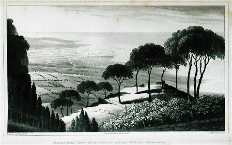 Birds-eye view of Bairout from Mount Lebanon - Frankland Charles Colville - 1829