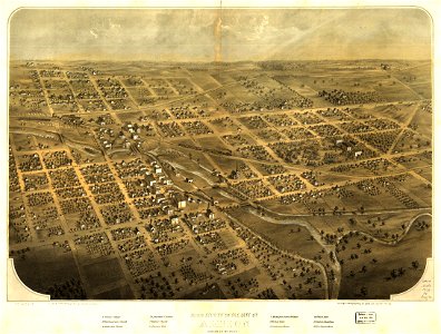 Birds eye view of the city of Albion, Calhoun Co., Michigan. LOC 73693419