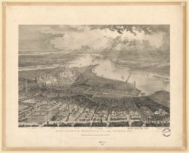 Birds-eye view of Washington, D.C. and environs, 1865 - J. Bachmann del. ; printed by Kimmel & Forster. LCCN2012648827