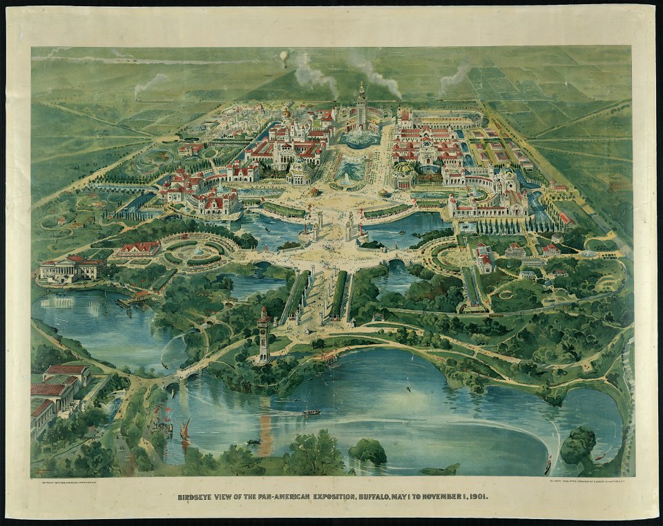 Birdseye view of the Pan-American exposition, Buffalo, May 1 to November 1, 1901 LCCN2003674793