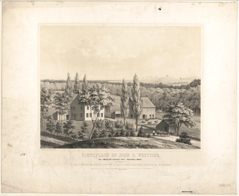 Birthplace of John G. Whittier, the American Quaker poet, Haverhill Mass LCCN2003689328
