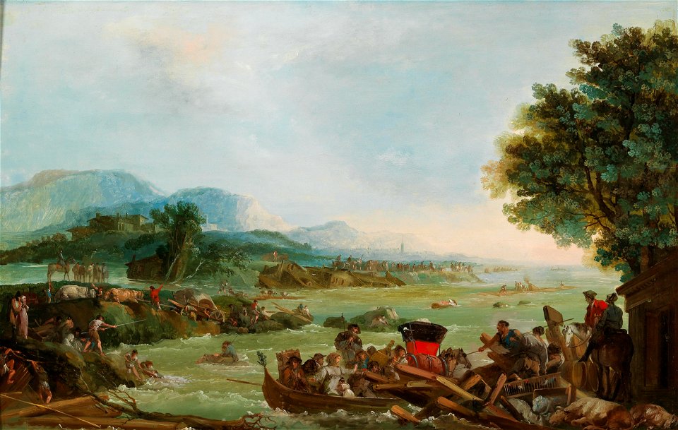Giuseppe Bernardino Bison - The flooding of the Tagliamento river