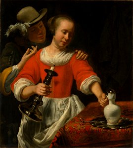 Cornelis Bisschop - A Young Woman and a Cavalier (Metropolitan Museum of Art)