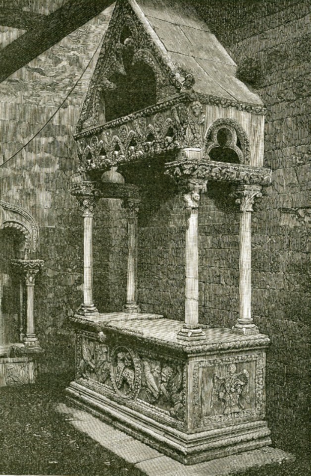 Bisceglie mausoleo di Riccardo Falcone allato alla chiesa di santa Margherita incisore anonimo 1898