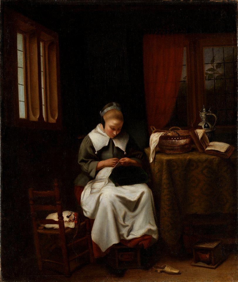 Cornelis Bisschop - The Sempstress - NG.M.01391 - National Museum of Art, Architecture and Design