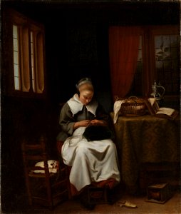 Cornelis Bisschop - The Sempstress - NG.M.01391 - National Museum of Art, Architecture and Design